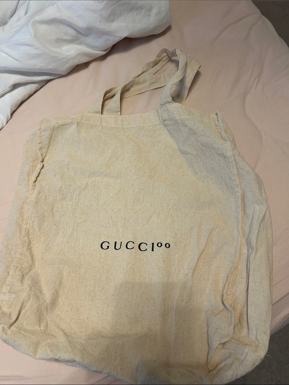 Gucci Natural Canvas Logo Tote